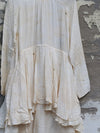 Mutedance 25 Autumn/Winter Flower Dye Silk Round Neck Layered Long Sleeve Dress MD-MD25FW84-nude